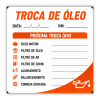 Adesivo Troca de Óleo - Formato 6x6 cm - Mínimo 200 peças